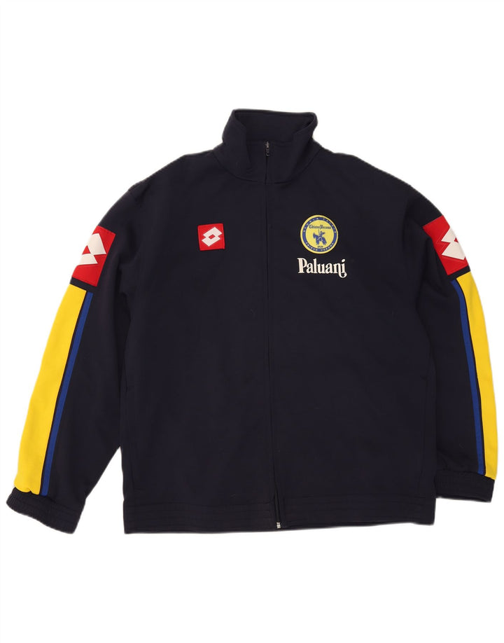 Lotto masculino gráfico completo agasalho grande azul marinho colorblock poliéster