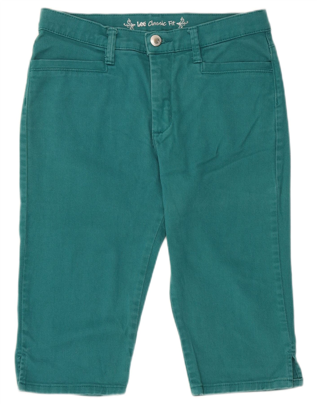 Lee Womens Classic Fit Denim Shorts US 8 Médio W30 Algodão Verde