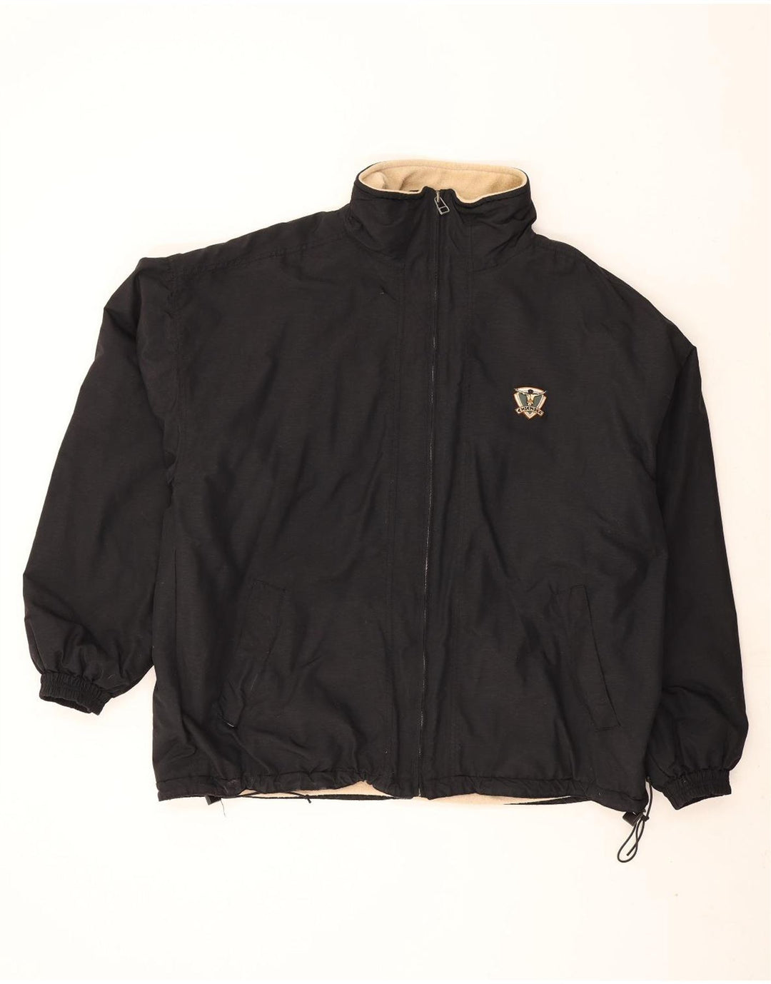 Jaqueta corta-vento masculina grande Chiemsee Reino Unido 42 XL poliéster preto