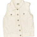 OSH KOSH Girls Denim Gilet 6-7 Years Off White Cotton | Vintage Osh Kosh | Thrift | Second-Hand Osh Kosh | Used Clothing | Messina Hembry 