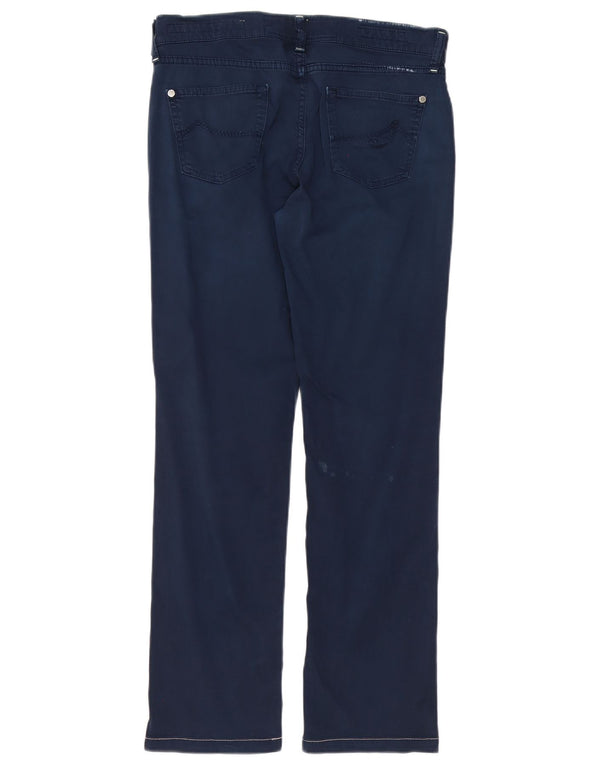 Calça feminina reta casual Jacob Cohen W29 L29 algodão azul marinho