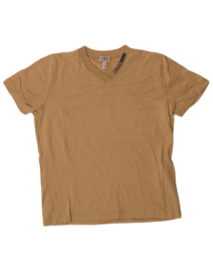 Camiseta feminina Armani Jeans Top IT 44 algodão bege médio