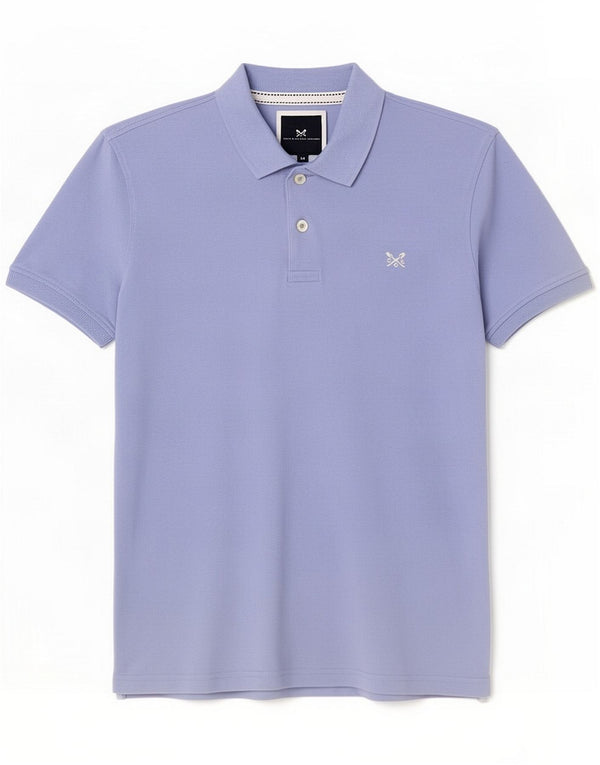 Camisa polo masculina de roupas de tripulação de algodão azul médio