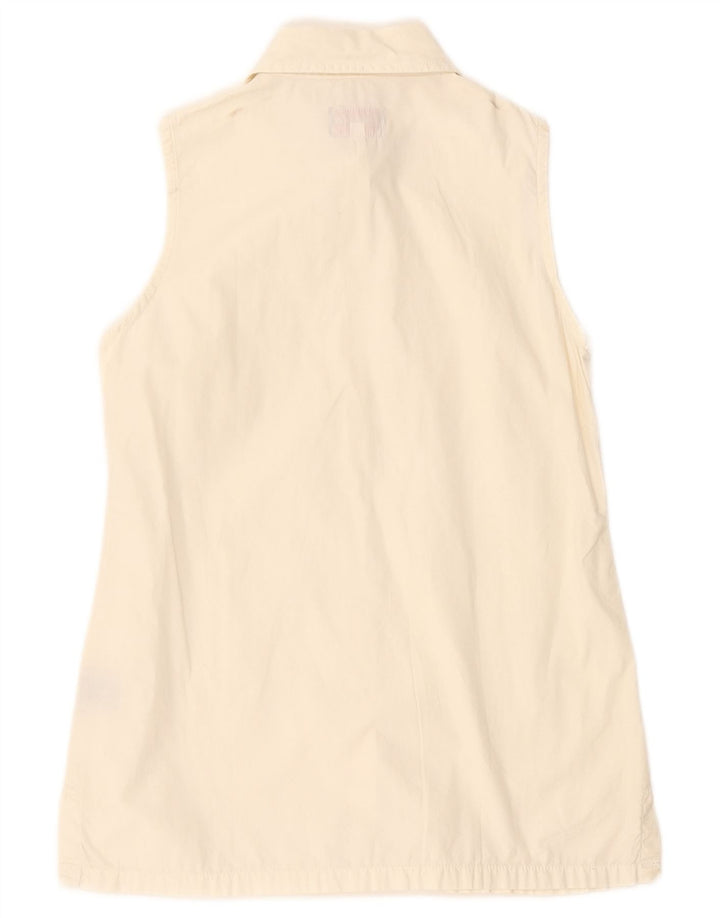 Camisa feminina sem mangas Invicta UK 12 algodão branco médio