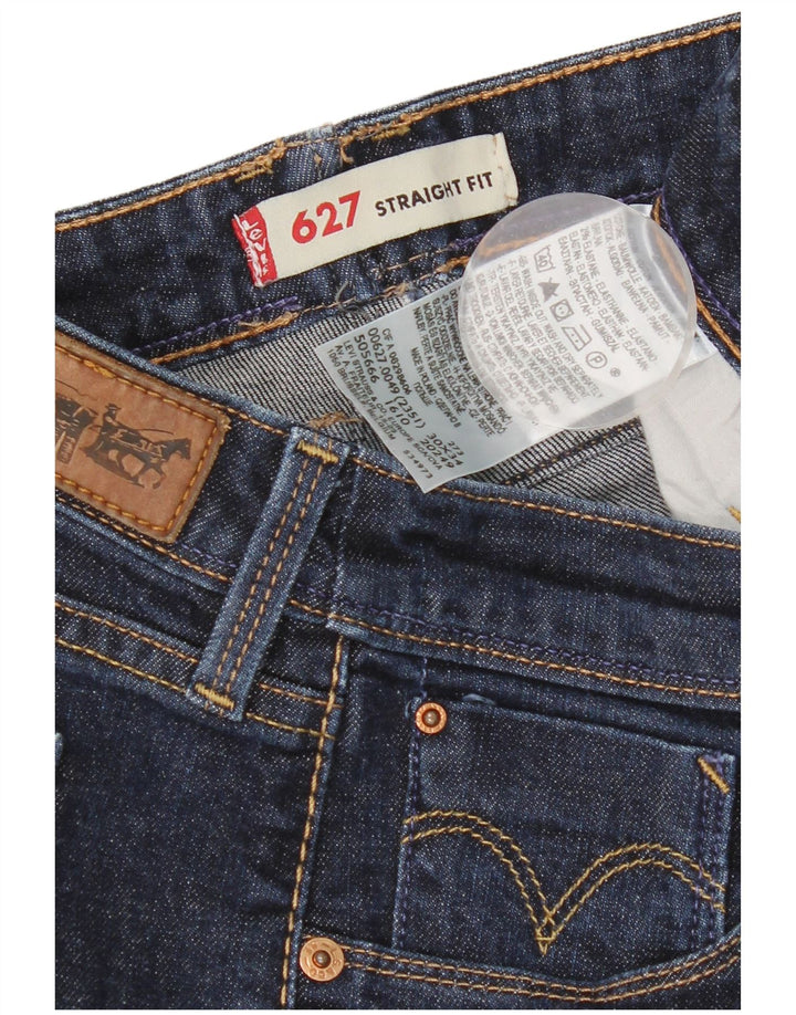 Calça jeans feminina Levi's 627 Straight W30 L29 azul algodão