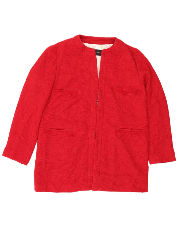 Zara Womens Blazer Jacket UK 16 Grande Algodão Vermelho