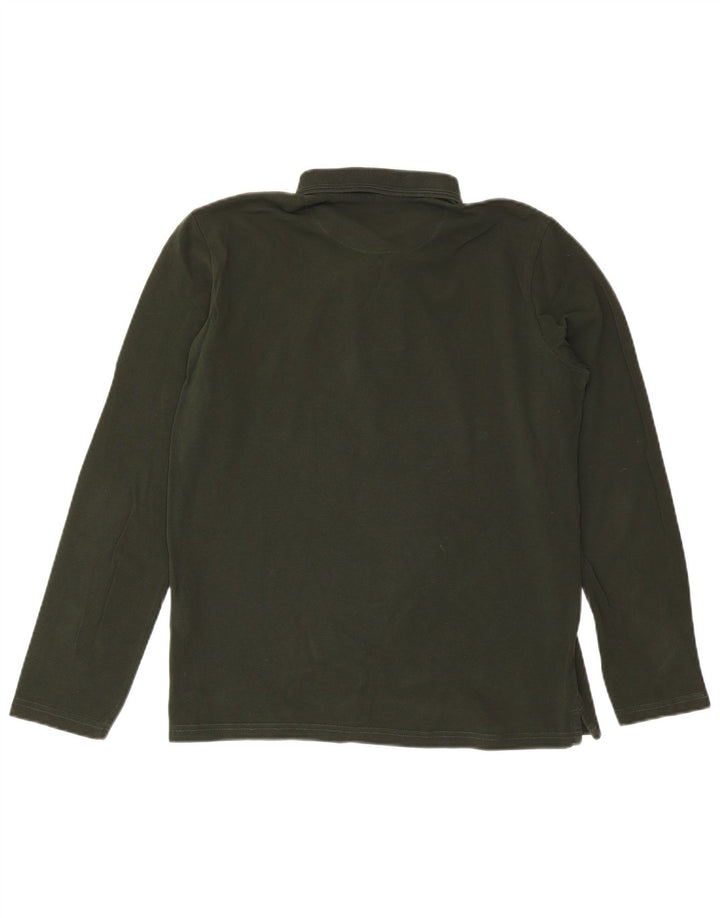 Camisa polo masculina Carrera manga comprida regular fit algodão verde médio