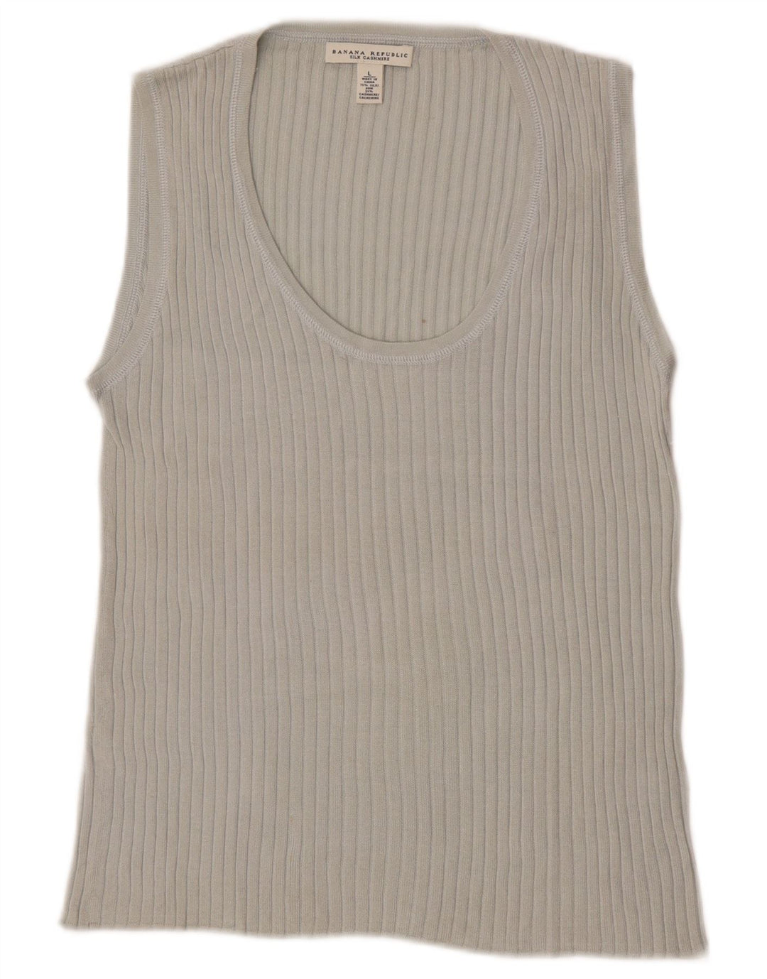 Colete feminino Banana Republic UK 14 grande seda cinza