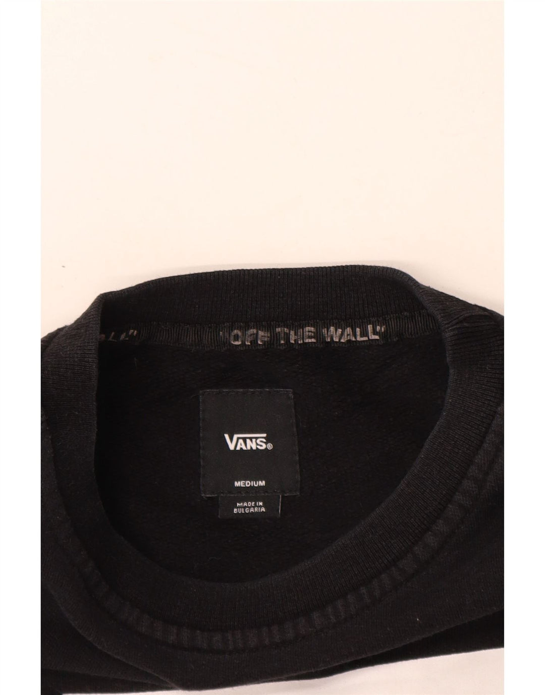 VANS masculino gráfico moletom jumper médio algodão preto