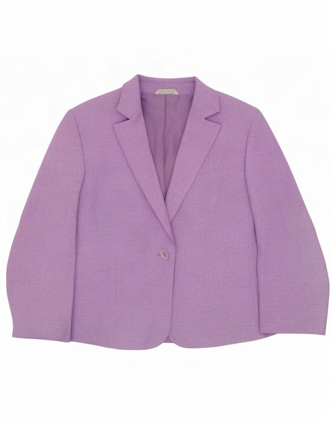 Jaqueta blazer feminina Marks & Spencer padrão de 1 botão Reino Unido 12 médio roxo