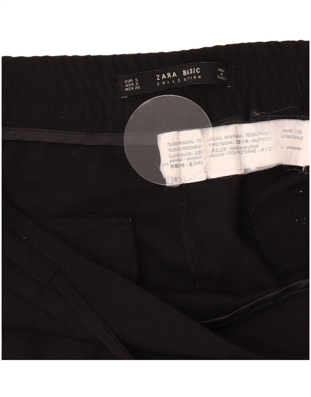 Calça Chino Slim Feminina Zara Pequena W30 L27 Poliéster Preto