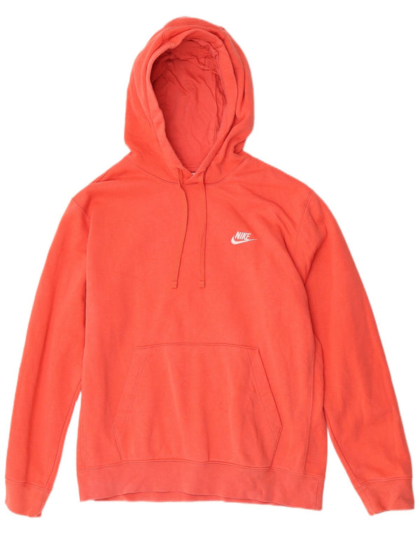 Nike masculino regular fit moletom com capuz médio laranja algodão