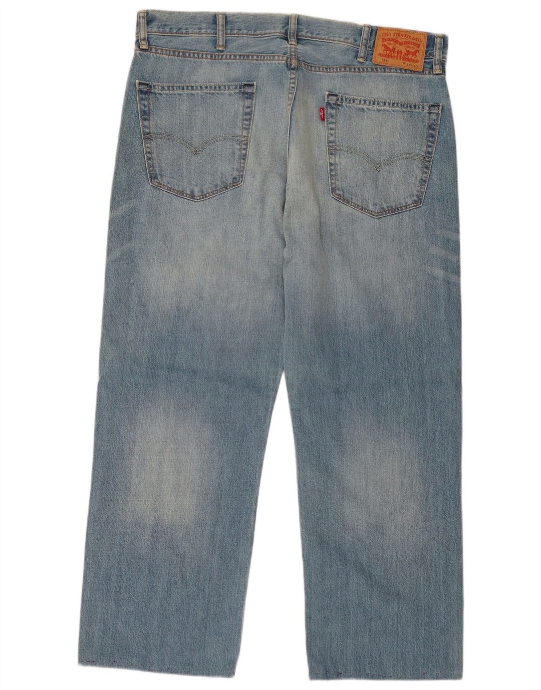 Levi's feminino 751 crop jeans reto W38 L26 algodão azul