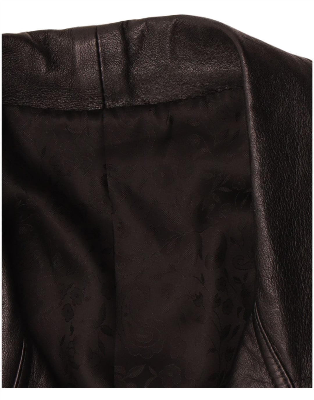 Jaqueta de couro bomber vintage feminina UK 18 XL preta