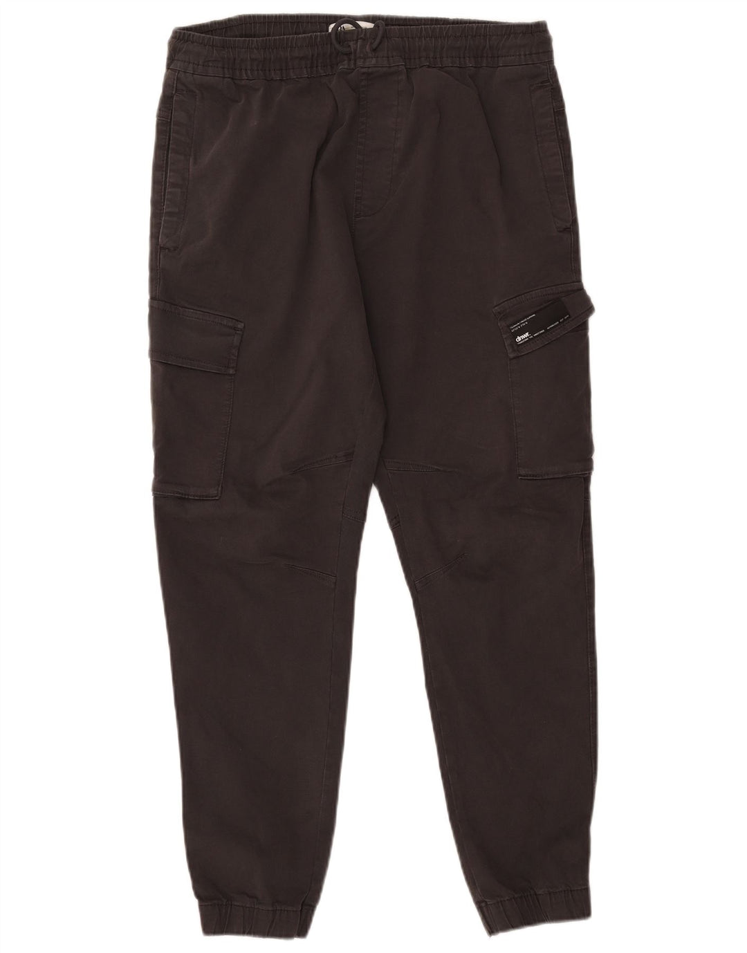 Zara Mens Joggers Cargo Calças EU 42 Grande W32 L28 Algodão Preto