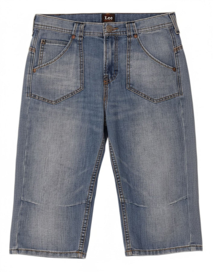 Bermuda jeans cargo LEE Boys 13-14 anos W28 algodão azul