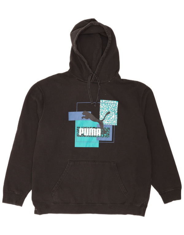 Puma masculino gráfico moletom com capuz XL preto algodão