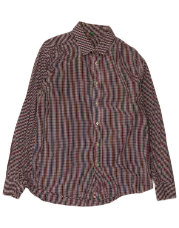 Camisa masculina Benetton XL algodão xadrez multicolorido