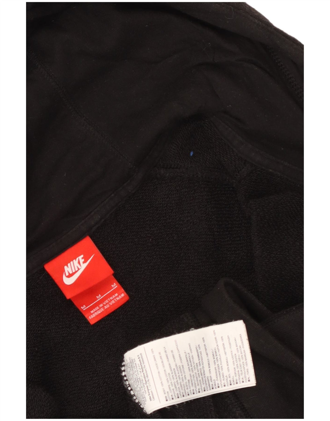 Suéter Nike masculino com capuz e zíper gráfico médio preto algodão