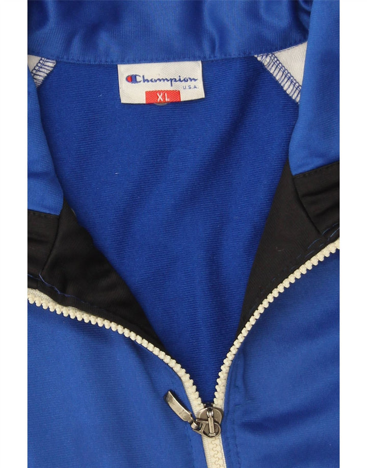 Champion Mens Treino Top Jaqueta XL Azul Colorblock Poliéster