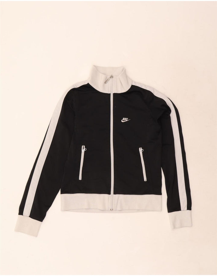 Nike Womens Full Tracksuit UK 8/10 Pequeno Preto Colourblock Poliéster
