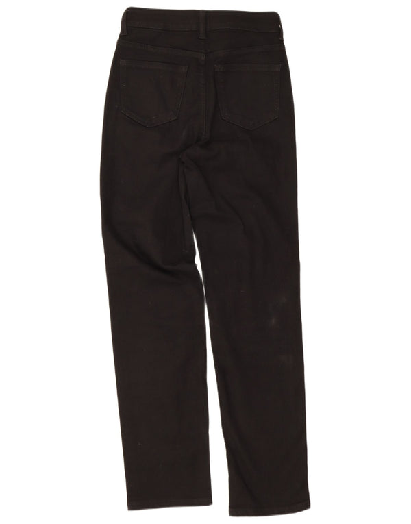 Calça jeans feminina Marks & Spencer The Sienna Straight UK 10 pequena W28 L30 preta