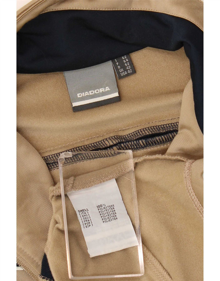 Diadora Mens Tracksuit Top Jacket UK 42 Grande Beige Colourblock Poliéster