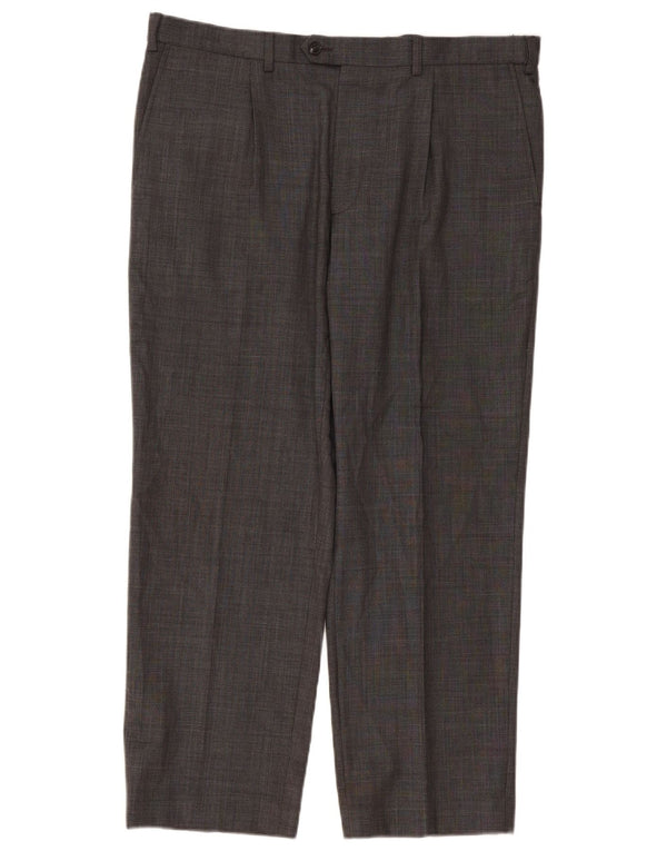 Calça masculina Marks & Spencer Performance Straight Suit W38 L29 cinza