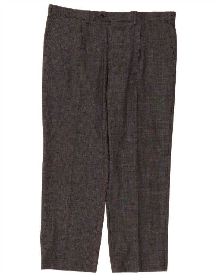Calça masculina Marks & Spencer Performance Straight Suit W38 L29 cinza