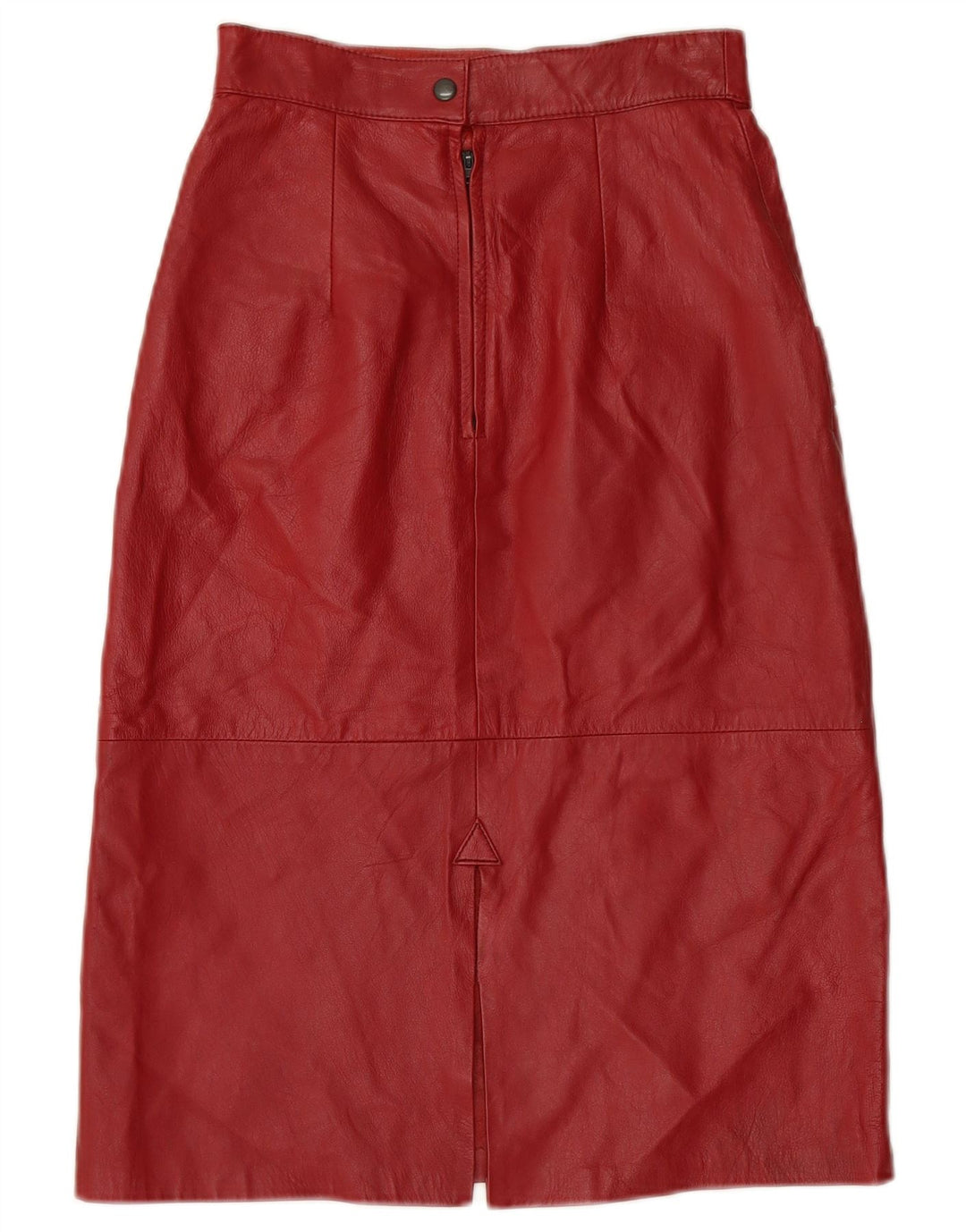 Saia feminina de couro de cintura alta VINTAGE W24 XS Borgonha