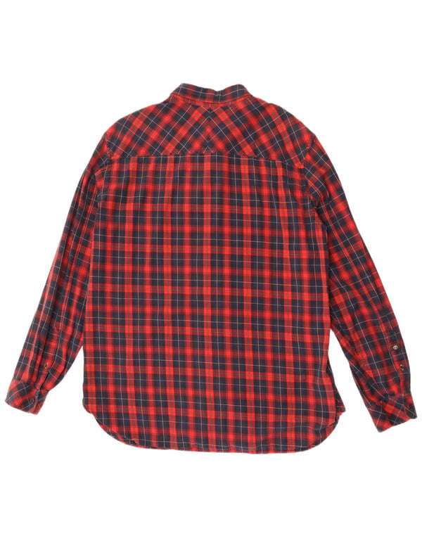 Camisa masculina Slim Fit Timberland 2XL algodão xadrez vermelho