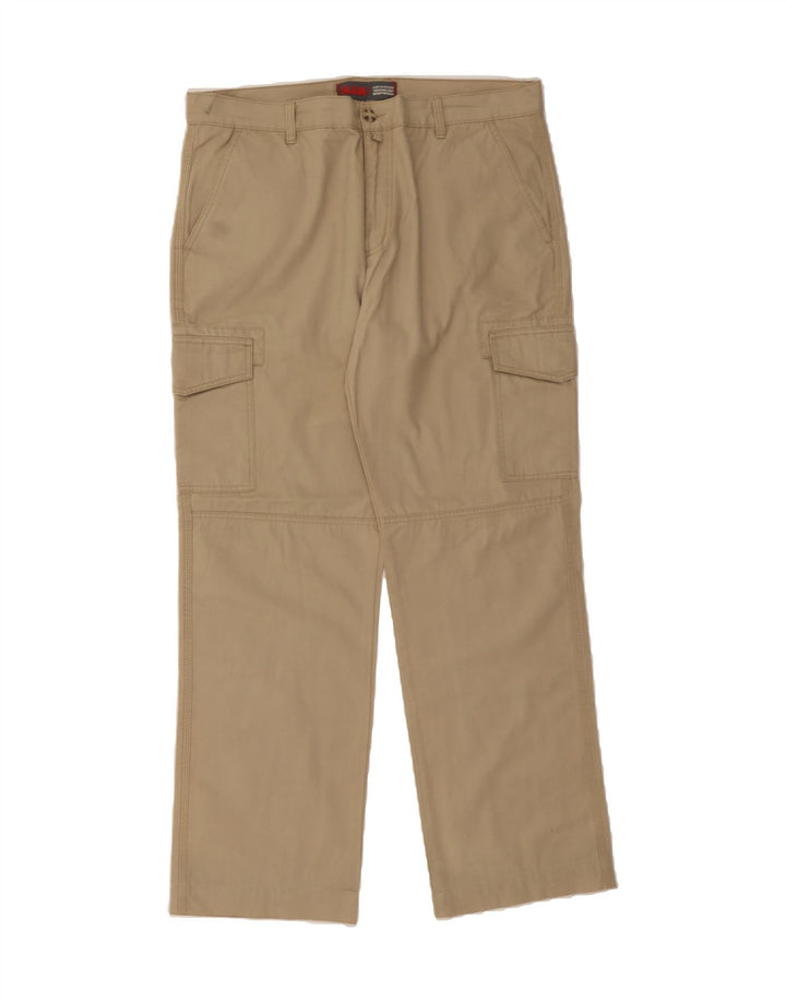 SLAM Mens Straight Cargo Trousers IT 54 2XL W40 L31 Beige Cotton Vintage Slam and Second-Hand Slam from Messina Hembry 