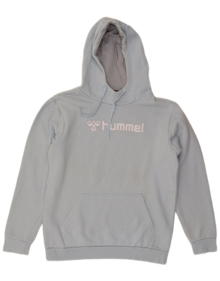 Hummel moletom com capuz masculino gráfico azul médio algodão