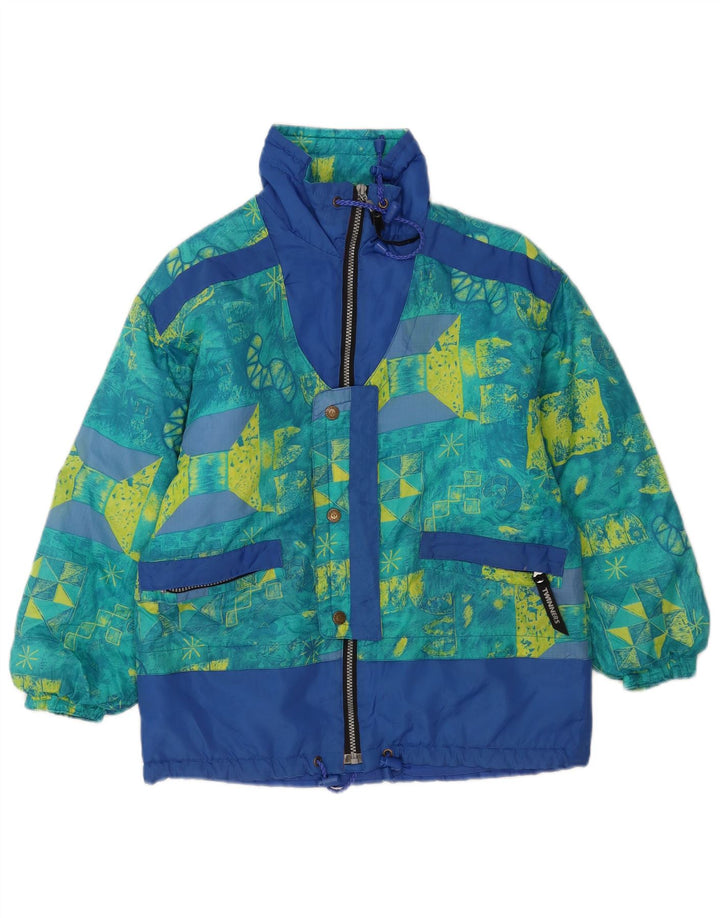 Jaqueta corta-vento vintage para meninos com padrão abstrato 10-11 anos multicolorida