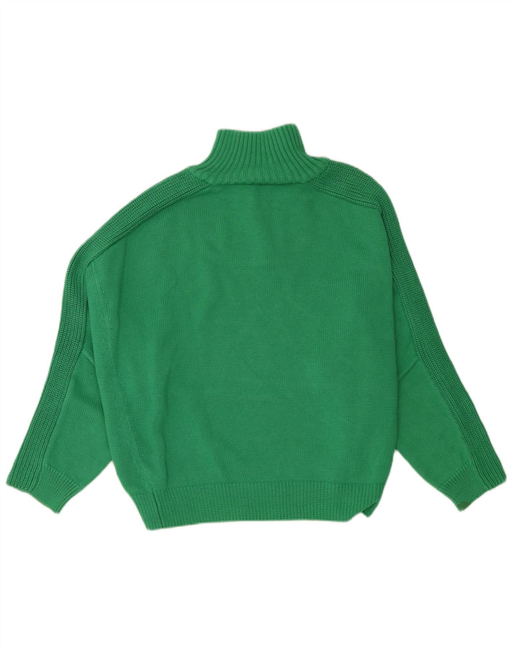 Suéter feminino Tommy Hilfiger com zíper e gola grande, Reino Unido 14, médio, verde