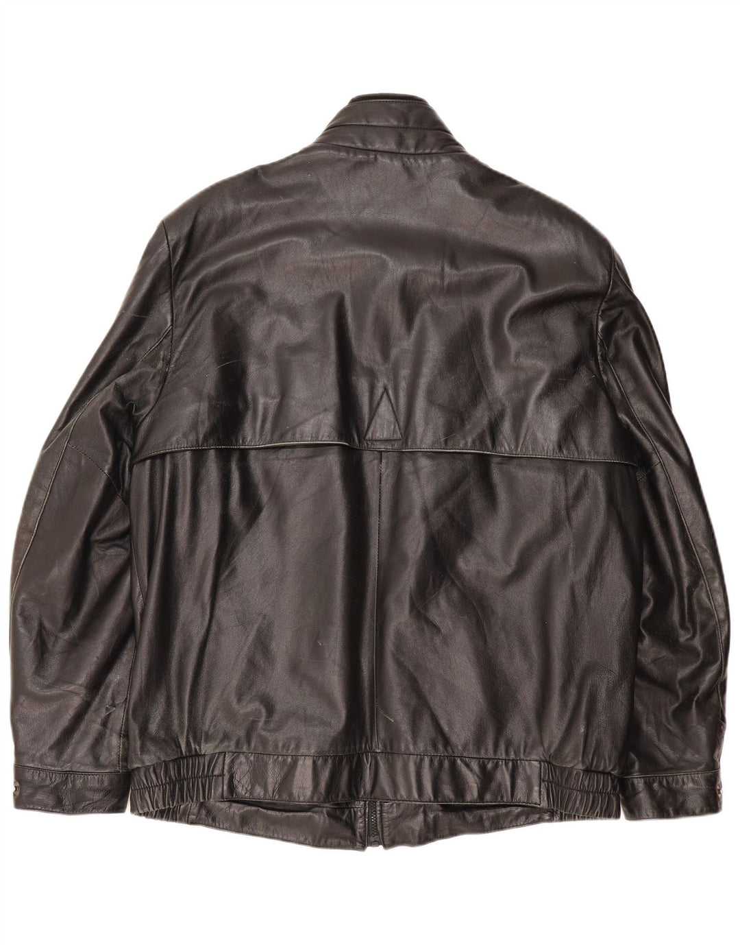 Jaqueta de couro militar masculina SCHILD Reino Unido 40 grande couro preto