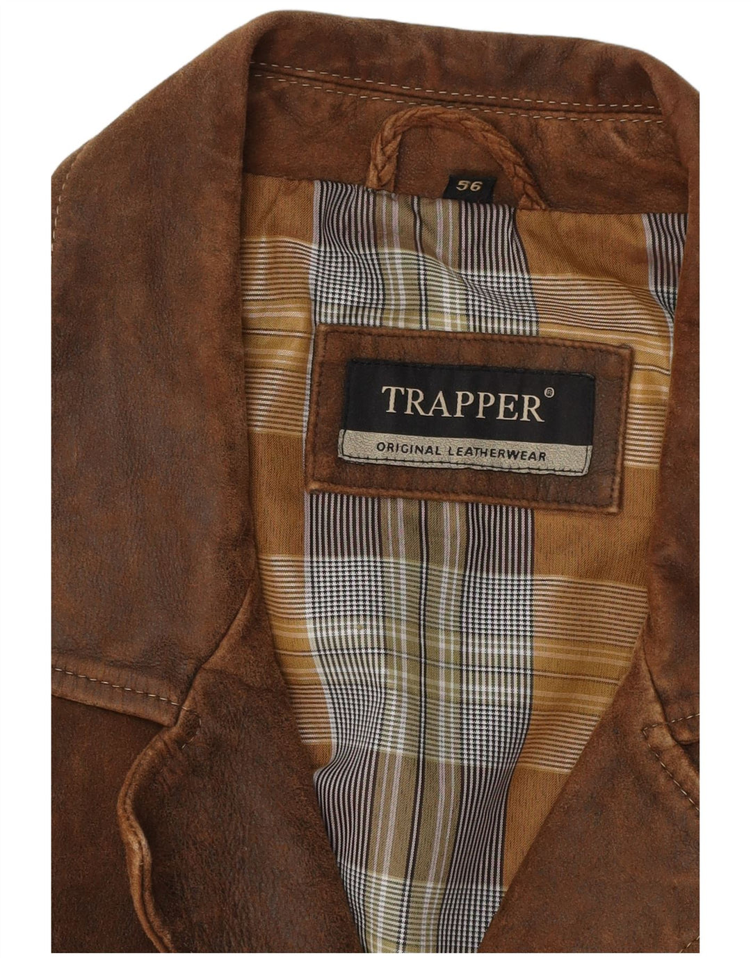 Jaqueta de couro masculina TRAPPER IT 56 3XL couro marrom