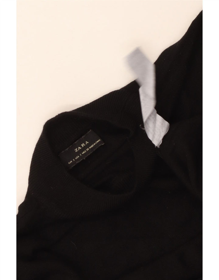 Zara Suéter masculino com gola tartaruga e viscose preta pequena
