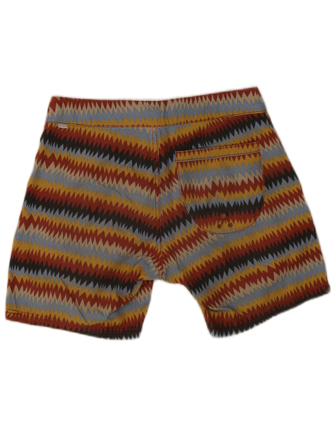 Shorts de natação masculino vintage médio listrado multicolorido
