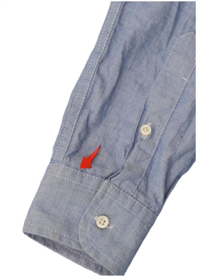 Camisa masculina Superdry Regular Fit grande algodão azul