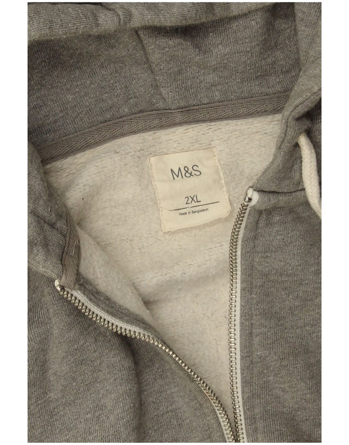 Suéter masculino com capuz e zíper Marks & Spencer 2XL algodão cinza