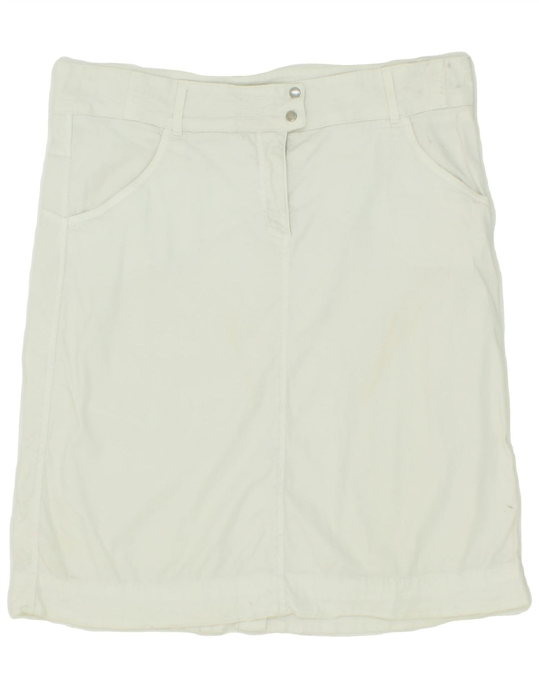 TRUSSARDI Womens Straight Skirt IT 48 XL W36  White Cotton Vintage Trussardi and Second-Hand Trussardi from Messina Hembry 