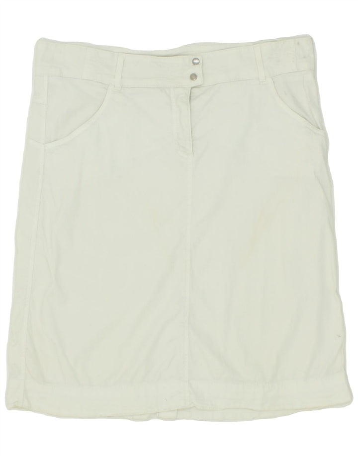 TRUSSARDI Womens Straight Skirt IT 48 XL W36  White Cotton Vintage Trussardi and Second-Hand Trussardi from Messina Hembry 