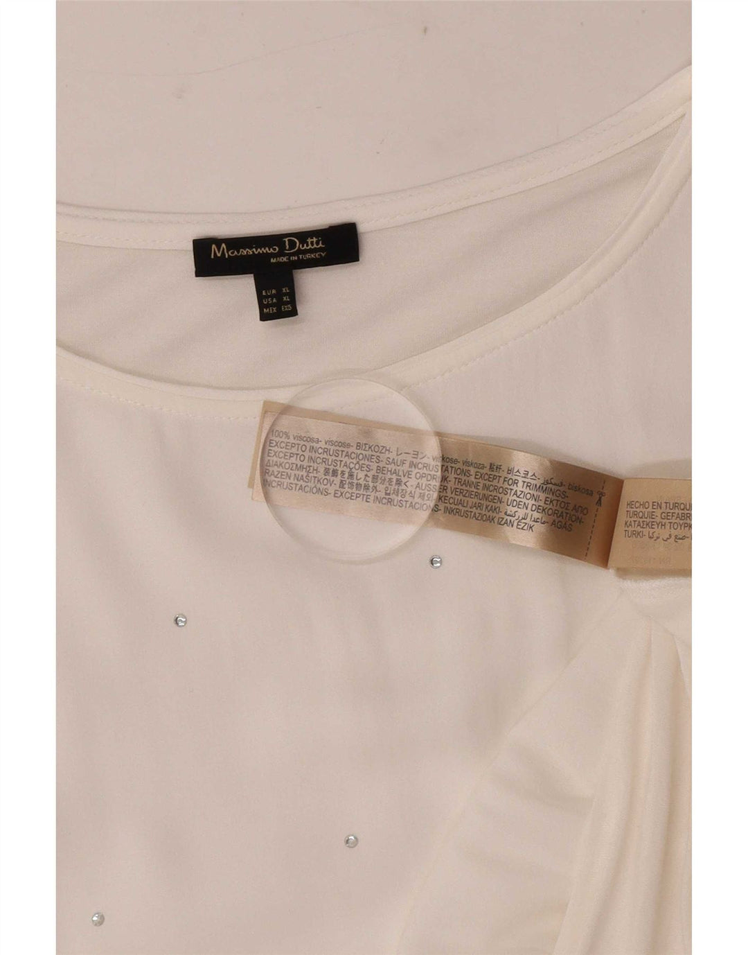 Blusa feminina Massimo Dutti UK 18 XL branca viscose