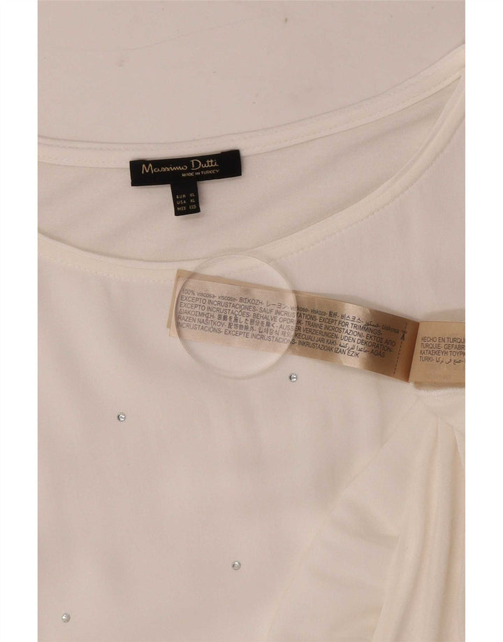 Blusa feminina Massimo Dutti UK 18 XL branca viscose
