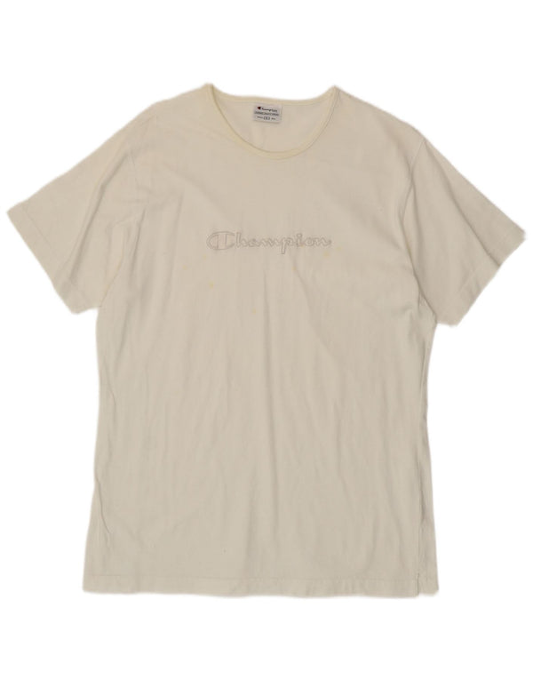 Camiseta feminina estampada Champion UK 18 XL algodão branco