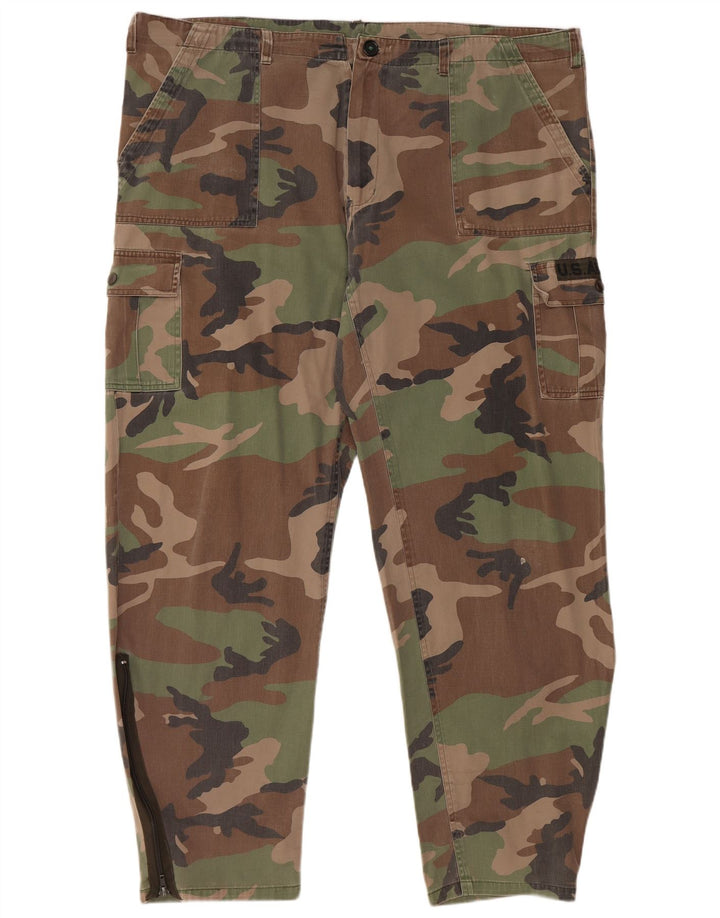 Calça cargo masculina slim VINTAGE W44 L32 algodão camuflado marrom