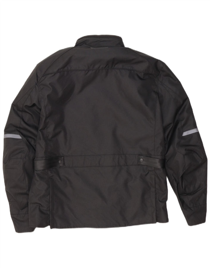 Jaqueta utilitária vintage masculina Moto Racer Reino Unido 44 2XL poliéster preto