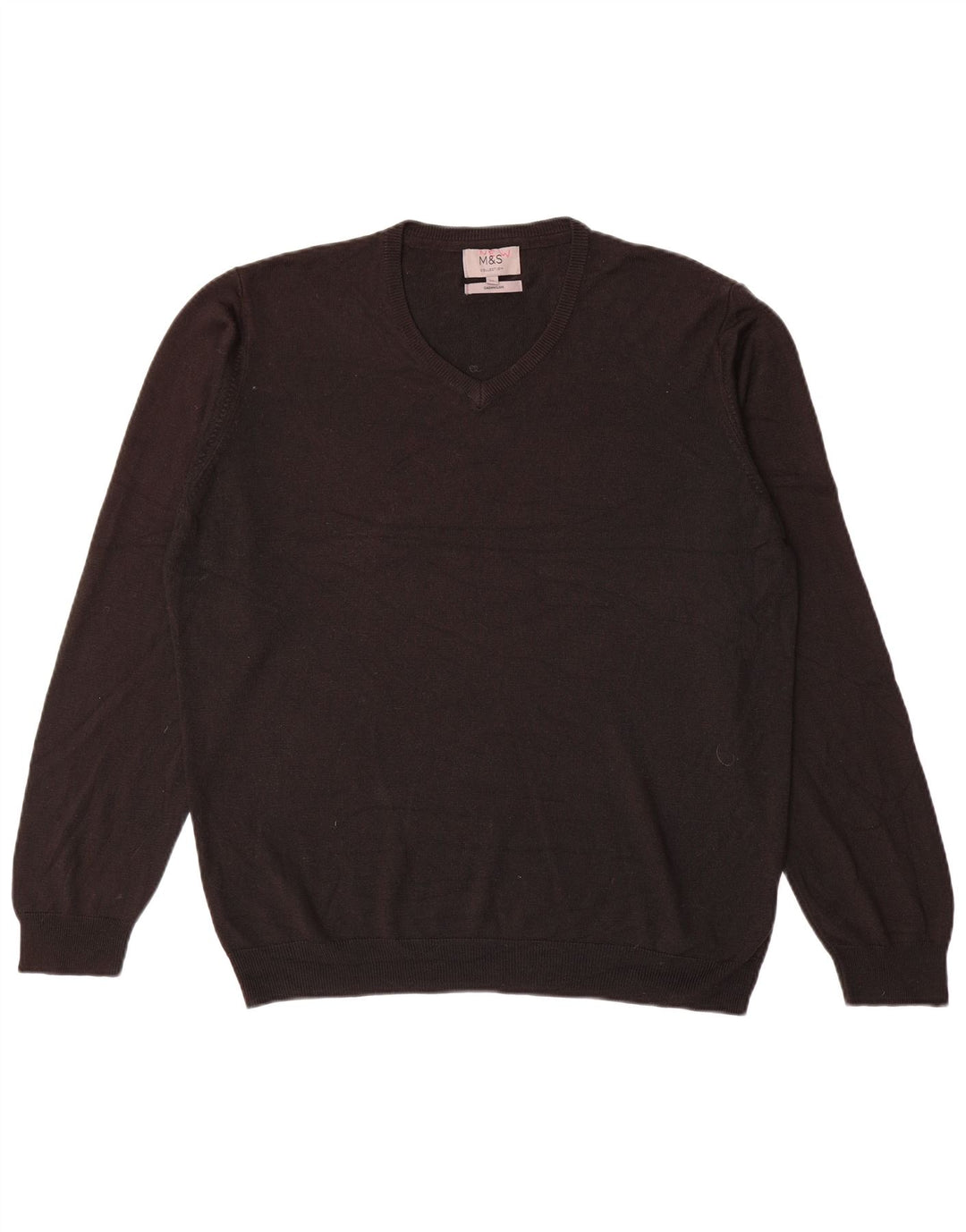 Suéter masculino Marks & Spencer com decote em V XL preto acrílico