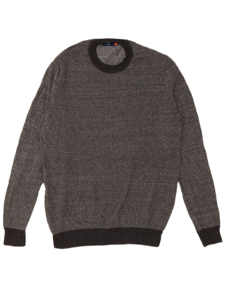 Suéter masculino Superdry com gola redonda e algodão manchado cinza grande